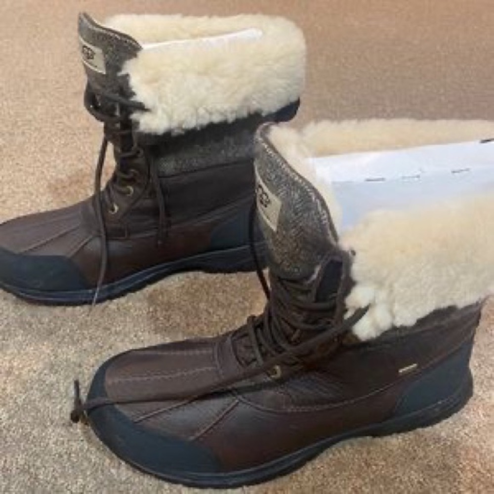UGG BUTTE BROWN WATERPROOF LEATHER WINTER SNOW MENS BOOTS SIZE US 12